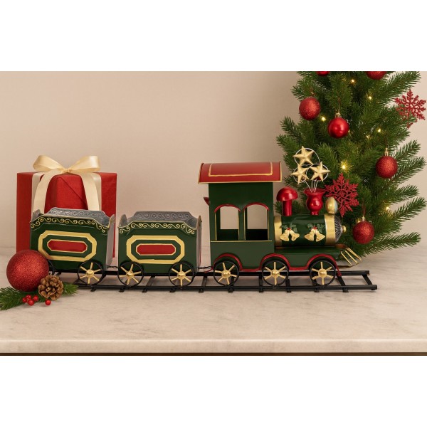 Duży Pociąg metalowy zielony