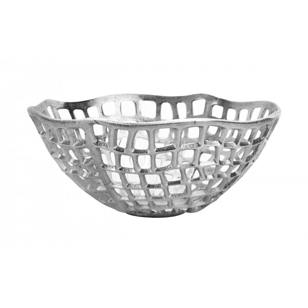 Patera ozdobna kosz 36 cm srebrna IR0183