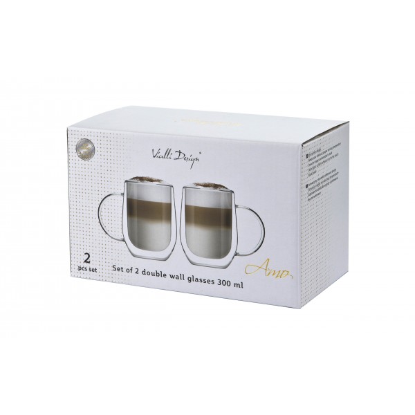 Zestaw 2 szklanek z podwójną ścianką 300 ml Amo