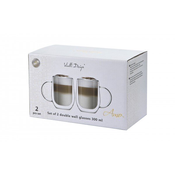 Zestaw 2 szklanek z podwójną ścianką 300 ml Amo