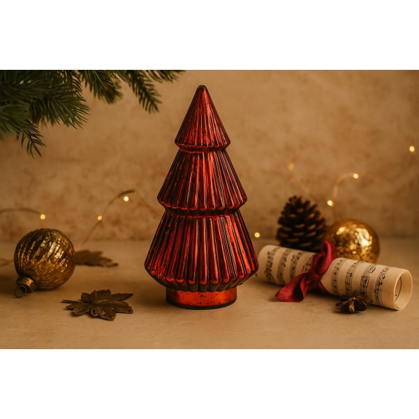 Ozdoba szklana Choinka czerwona mała 30 cm