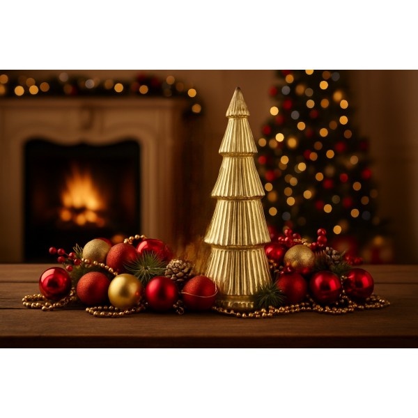 Ozdoba szklana Choinka złota duża 54 cm