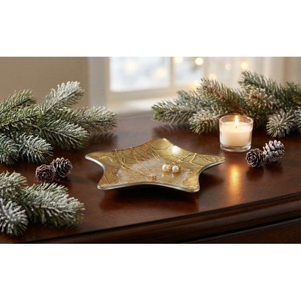 Podstawka szklana 17 cm gwiazda złota RF0716