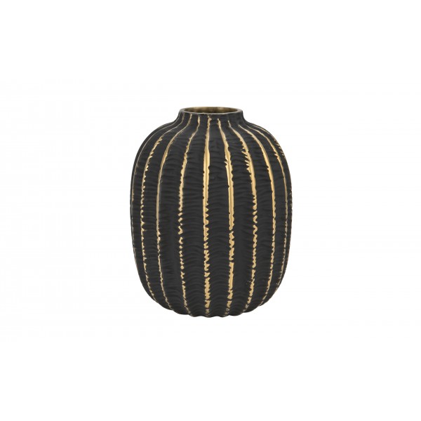 Wazon szklany 19cm czarno-złoty AP172406