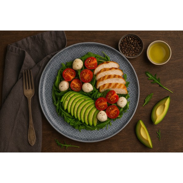 Talerz płytki obiadowy 26 cm Marrakesz K9 szaro-nieb.