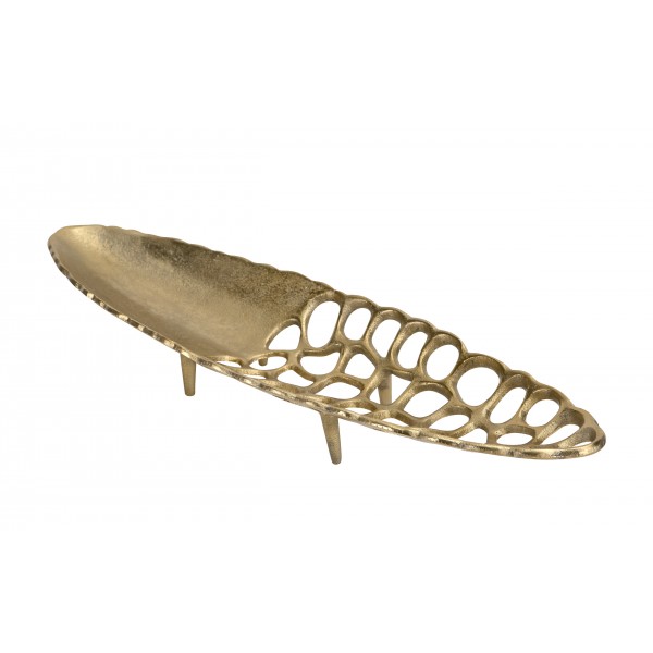 Patera ozdobna 52x15 cm metalowa złota
