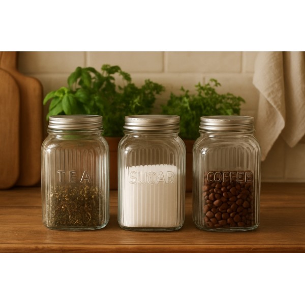 Zestaw 3 pojemników kuchennych 1250 ml Vea