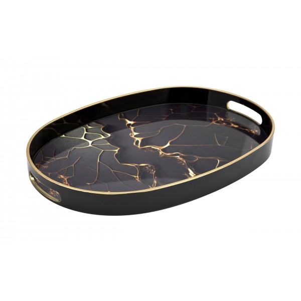 Taca dekoracyjna 39,5x27x3,5 cm owalna mała Tulum