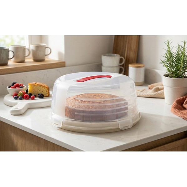 Pojemnik okrągły na ciasto 34,7 cm kremowy CURVER