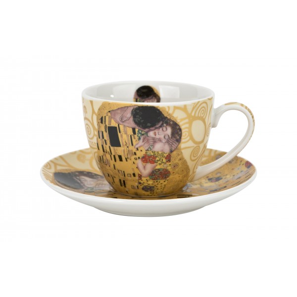 Filiżanka porcelanowa 250 ml + spodek The Kiss Ecru