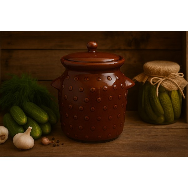 Garnek ceramiczny 2,5 L brąz 3453