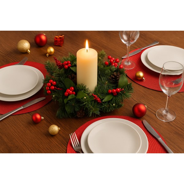 Ozdoba świąteczna wianek ze światełkami led