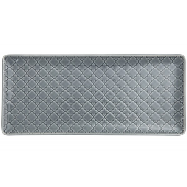 Talerz płytki prostokątny 29x13cm Marrakesz szaro-niebieski K9