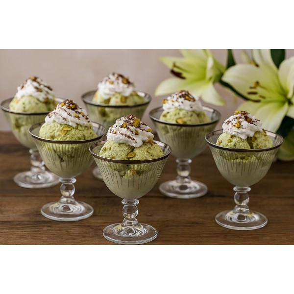 Komplet 6 pucharków do lodów Koral Platinium