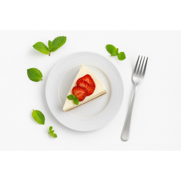 Talerz deserowy płytki 19 cm prążki Stock biały