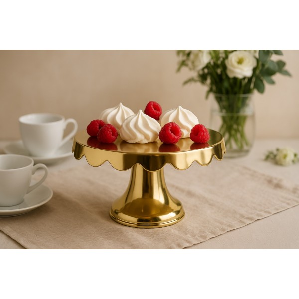 Patera ozdobna metalowa złota 24x24x13,5 cm mała