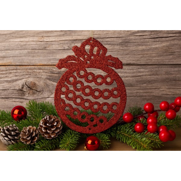 12x Ozdoba świąteczna bombka czerwona