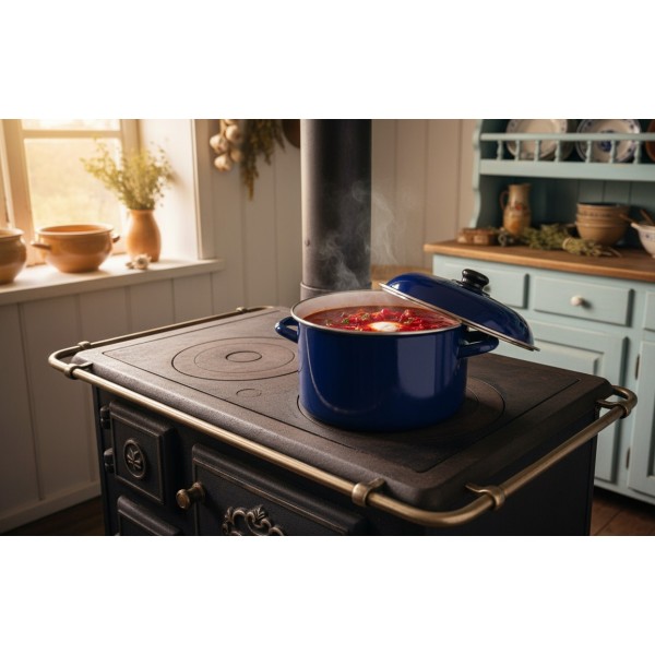 Garnek emaliowany 16 cm RoyalBlau