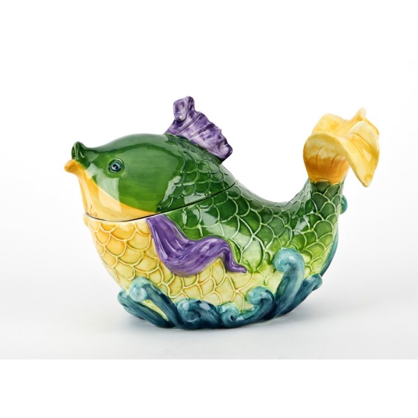 Pojemnik ceramiczny Ryba zielona