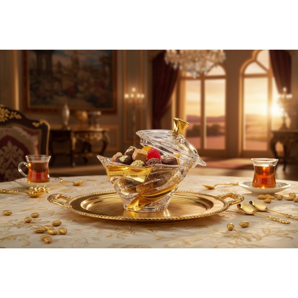 Bomboniera kryształowa 20,5 cm Flamenco Belt Gold