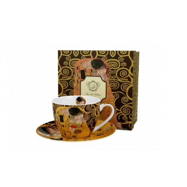 Filiżanka porcelanowa 250 ml + spodek The Kiss Brown