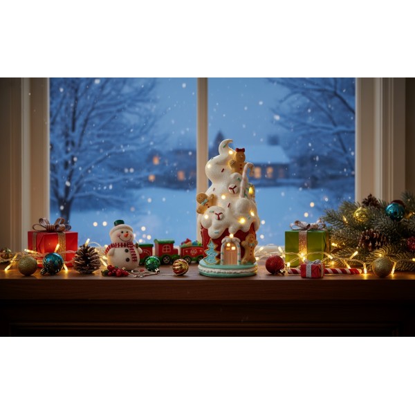 Figurka świąteczna LED Kolorowy Domek