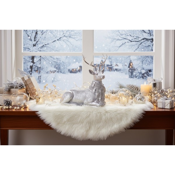 Figurka ozdobna Jeleń 20 cm srebrny 172076