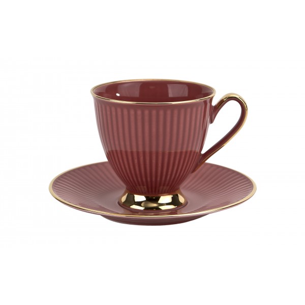 Filiżanka 250 ml ze spodkiem Dalia Koral GZ04