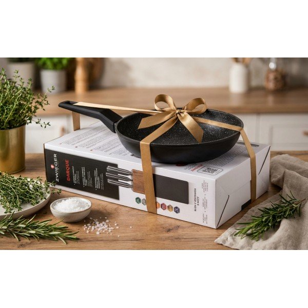 Zestaw noży w bloku 5 szt. DARQUE + patelnia gratis