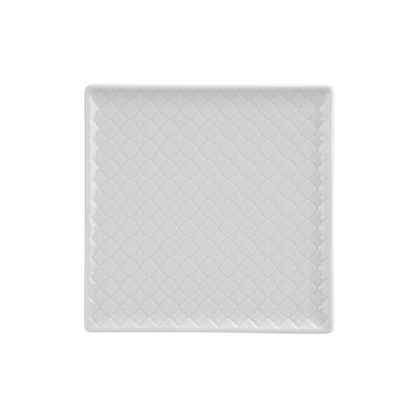 Talerz płytki kwadratowy 20,5cm Marrakesz biały