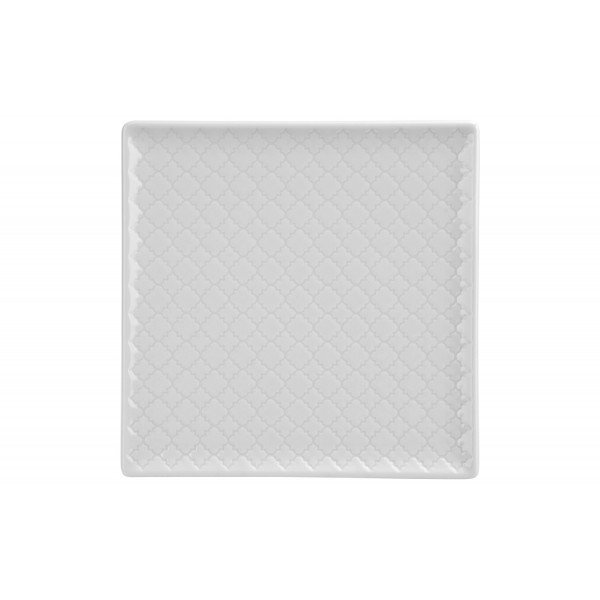 Talerz płytki kwadratowy 20,5cm Marrakesz biały