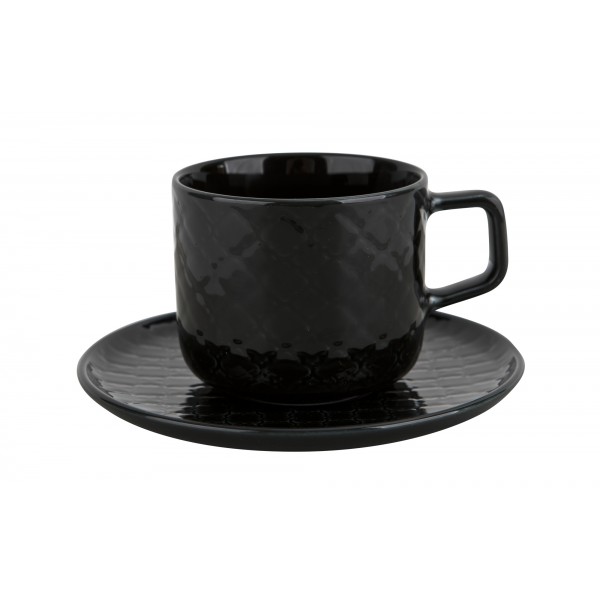 Filiżanka ze spodkiem 250 ml Marrakesz czarny
