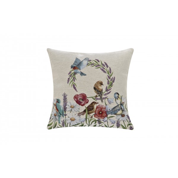 Poszewka dekoracyjna 45x45 cm Ptaki i Kwiaty