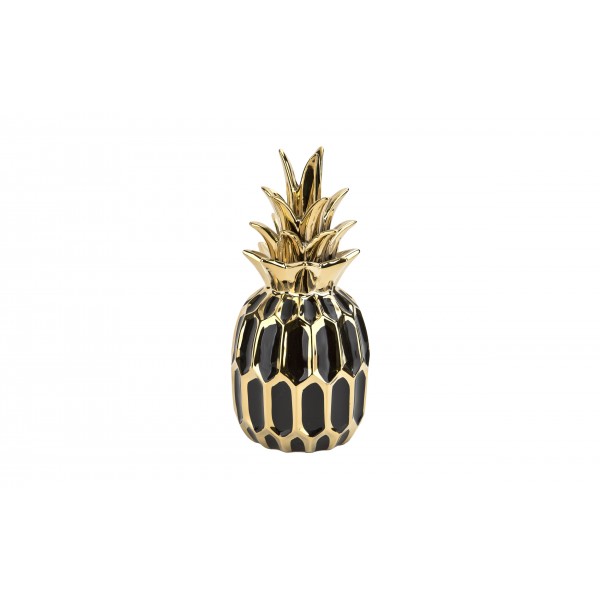 Dekoracja z ceramiki Ananas czarno-złoty 164417