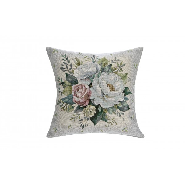 Poszewka dekoracyjna 45x45 cm Biała Piwonia 1372A