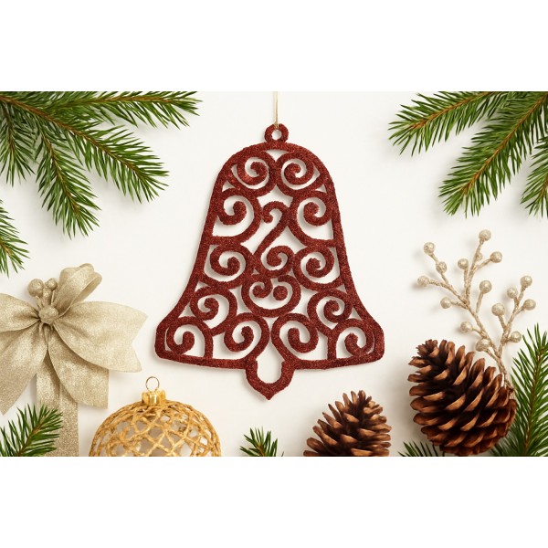 12x Ozdoba świąteczna czerwony dzwonek