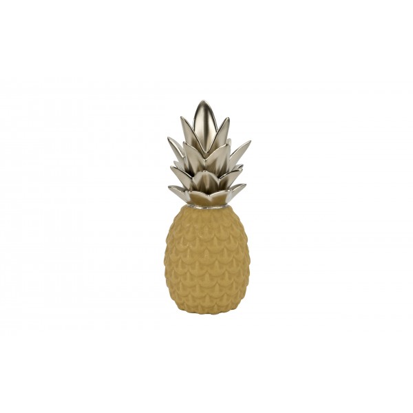 Dekoracja z ceramiki Ananas żółto-złoty 140600