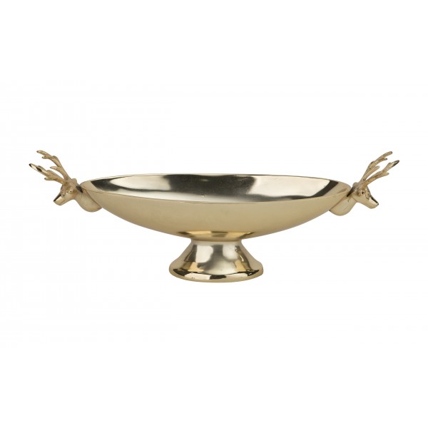 Patera dekoracyjna z Reniferami złota metalowa 34 cm