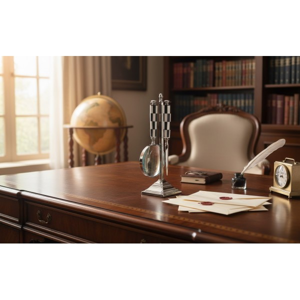 Zestaw prezentowy do listów lupa + nożyk na stojaku 182409