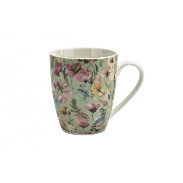 Kubek porcelanowy 360 ml Grande jasnozielony wzór 2