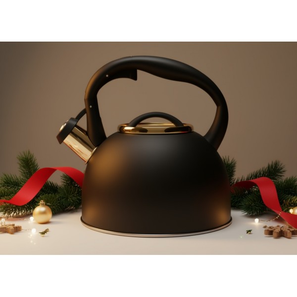 Czajnik tradycyjny z gwizdkiem 2,5 L Royal czarny