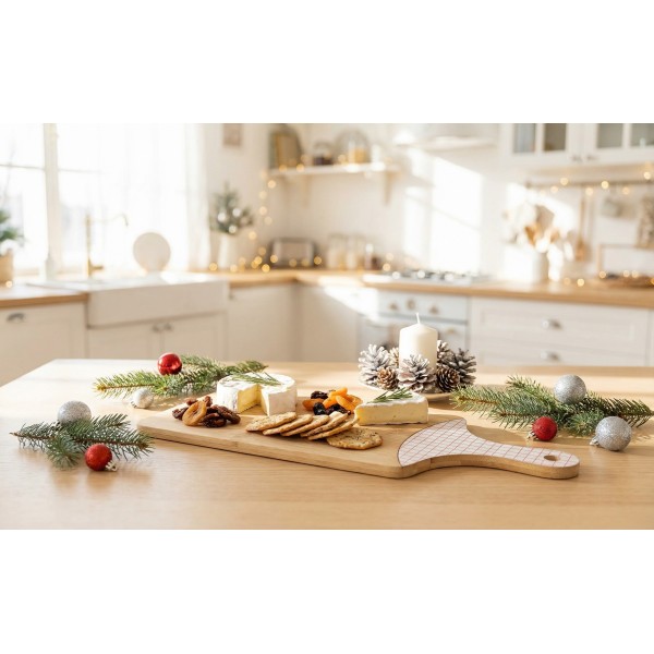 Deska bambusowa 15x39 cm Xmas Pink