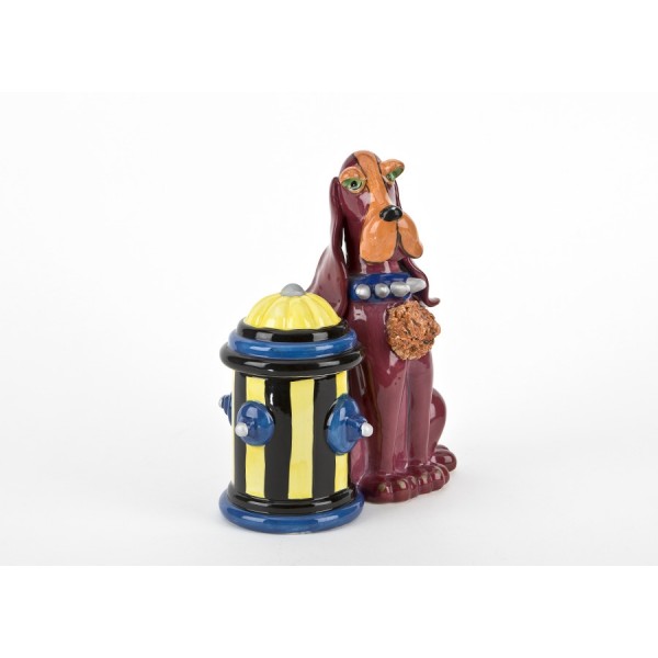 Pojemnik ceramiczny Pies czerwony przy hydrancie