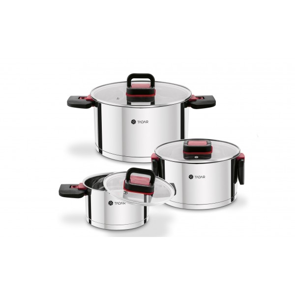 Komplet garnków 6 el. Evocook składane uchwyty