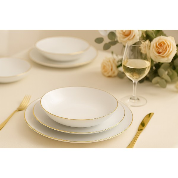 Komplet talerzy dla 6 osób 18 el. City Złote B326