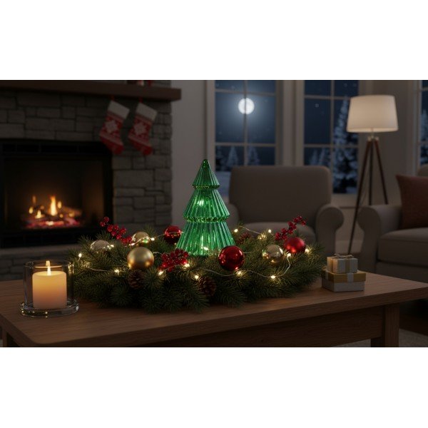 Ozdoba szklana Choinka zielona mała 30 cm