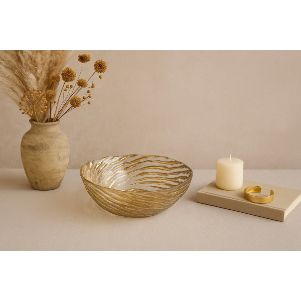 Salaterka szklana złota XC0537