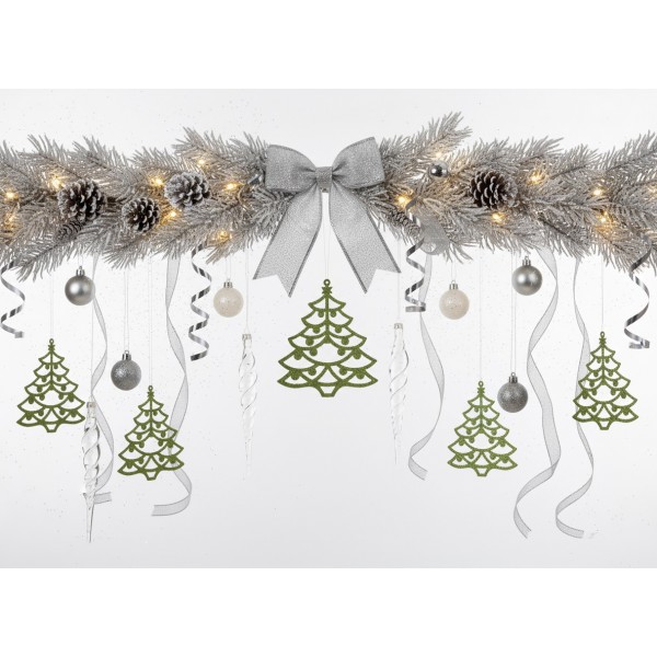 12x Ozdoba świąteczna choinka zielona