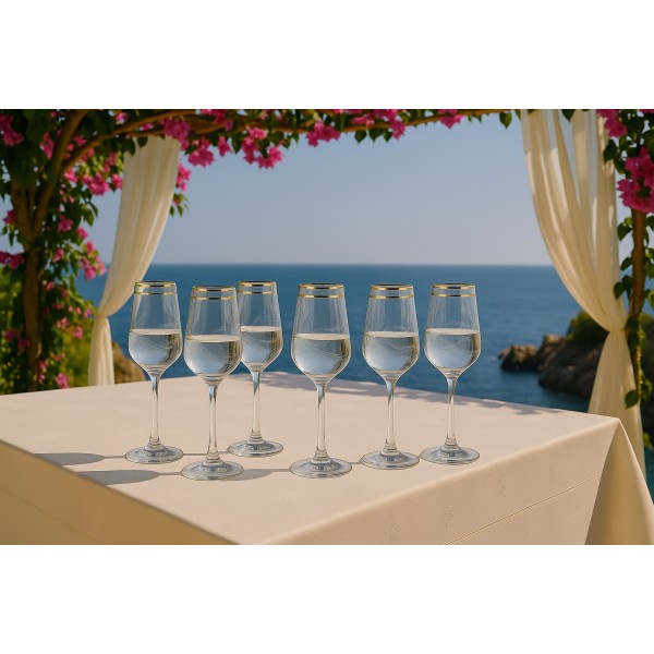Komplet 6 kieliszków/gobletów 350 ml do wody Queen Eva
