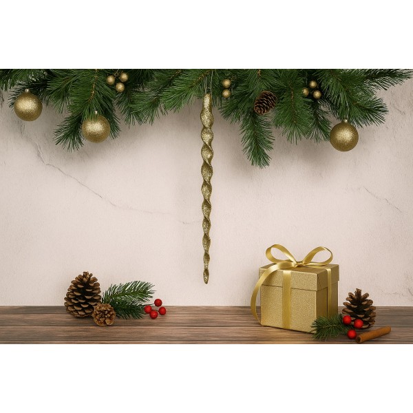 24x Ozdoba świąteczna złoty sopel